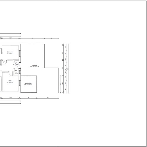 2D Grundriss bemasst für Immobilien